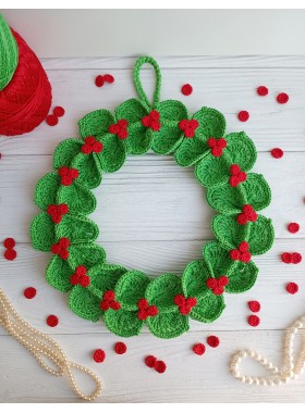 Crochet Pattern / Video Tutorial for the Christmas Wreath. 