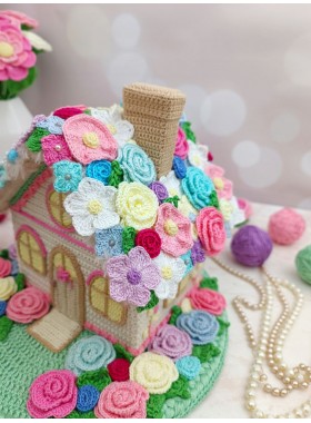 Handmade Colorful Crochet Fairy Cottage – Flower House