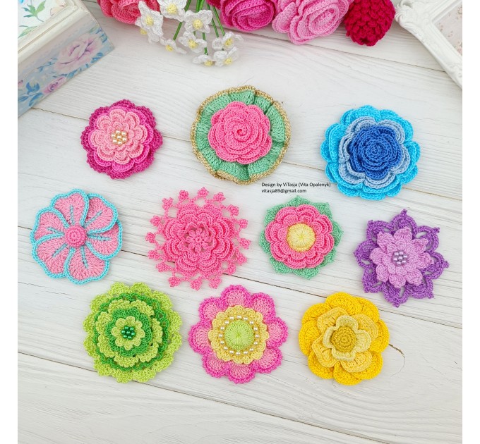 Patterns of Crochet Flowers, 10 types