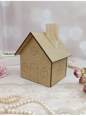 Blank MDF House for Crafting, DIY Wooden House Shape, Craft Supply, MDF House Base, For Painting, Decoupage, Scrapbooking, Home Decoration