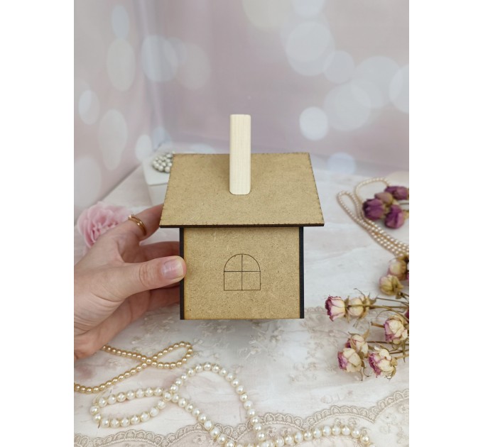 Blank MDF House for Crafting, DIY Wooden House Shape, Craft Supply, MDF House Base, For Painting, Decoupage, Scrapbooking, Home Decoration