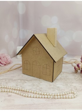 MDF House Blank for Decorating/3D Wood Shape for Shabby Chic, Scrapbooking, Junk Journal, Wedding DIY Craft Supplies,Sewing Design,Decoupage