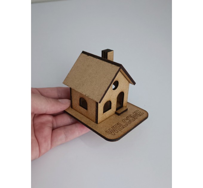 Blank MDF House for Crafting, DIY Wooden House Shape, Craft Supply, MDF House Base, For Painting, Decoupage, Scrapbooking, Home Decoration