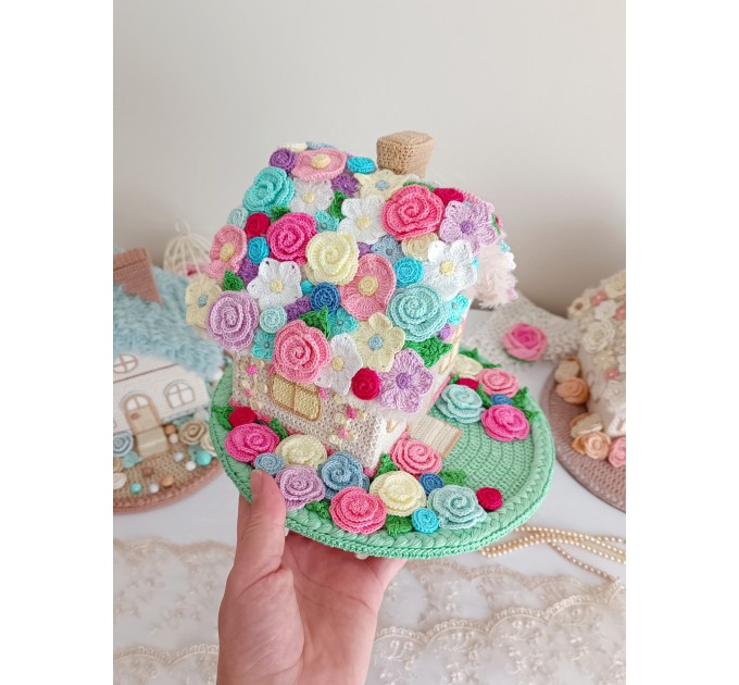 Handmade Crochet Fairy Cottage – Colorful Flower House