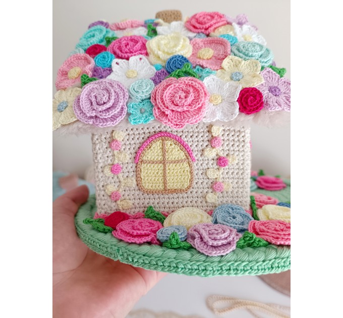 Handmade Crochet Fairy Cottage – Colorful Flower House