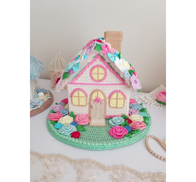 Handmade Crochet Fairy Cottage – Colorful Flower House