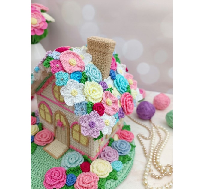 Handmade Crochet Fairy Cottage – Colorful Flower House