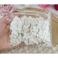 50 mini flowers for crafts. Pearl flower embellishment.Scrapbooking.Junk journal flowers.Sewing.Cream flowers. Making hair accessories.