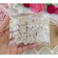 20 mini flowers for crafts. Flowers for scrapbooking.Crafts DIY. Pearl center flowers. Junk journal item. Beige Flowers embellished. Wedding