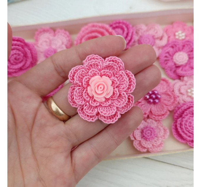 Flowers for craft, 20pcs. Flowers for decorate. Sewing flower embellishment. Junk Journal Decor. Making accessories. Doll making supplies.