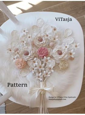 Pattern for a bouquet of crochet flowers
