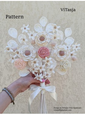 Pattern for a bouquet of crochet flowers