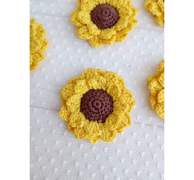 Crochet Sunflower PATTERN. Pattern for jewelry. Easy crochet.