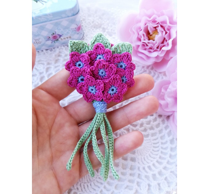 Crochet bouquet applique.