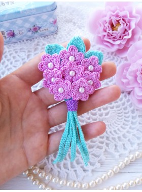 Crochet bouquet applique.