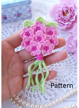 Crochet bouquet applique.