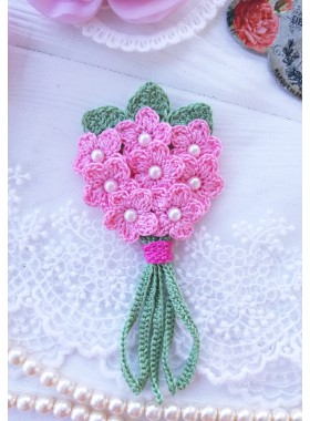 Crochet bouquet applique.