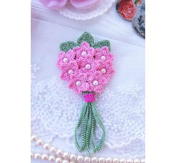 Crochet bouquet applique.