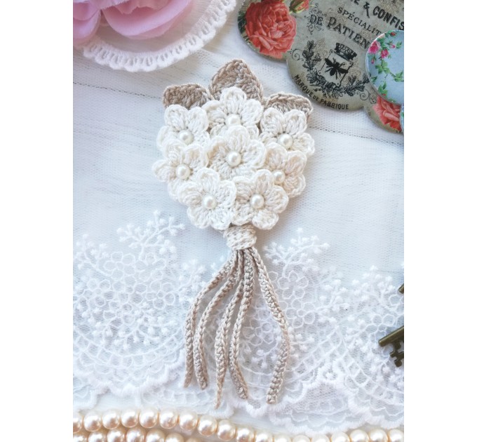 Crochet bouquet applique.