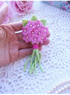 Crochet bouquet applique.