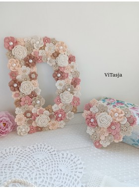 Crochet Flowers/Letter PATTERN. Letter for gift. Universal flowers use in sewing and decorating items.Making accessories and lewelry.Wedding