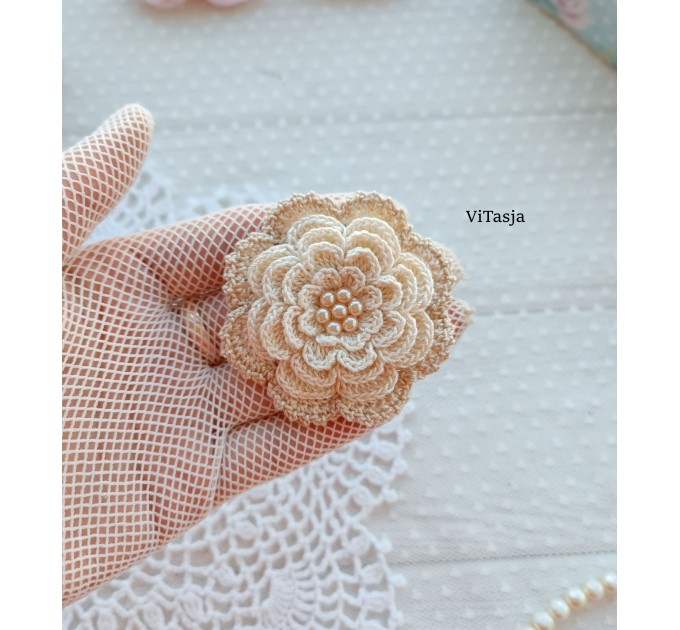 Multilayer Crochet Flower Pattern. Make hair accessories. Wedding decorations.