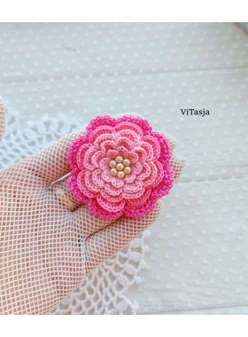 Multilayer Crochet Flower Pattern. Make hair accessories. Wedding decorations.