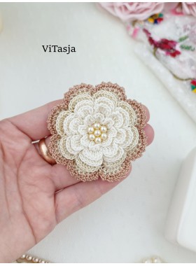 Multilayer Crochet Flower Pattern. Make hair accessories. Wedding decorations.