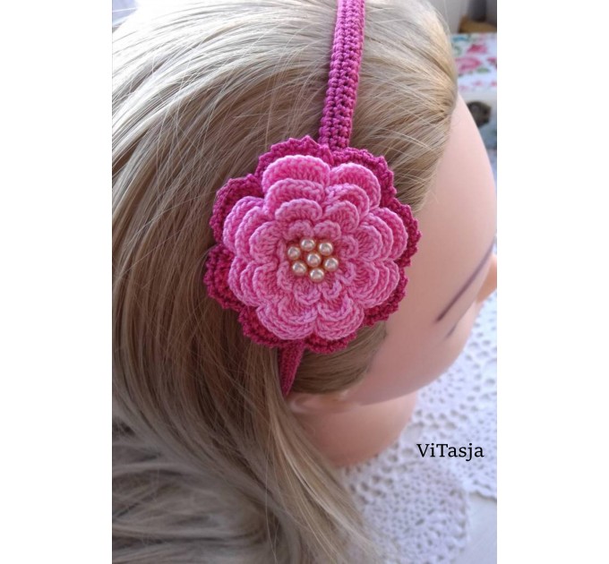 Multilayer Crochet Flower Pattern. Make hair accessories. Wedding decorations.