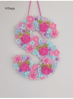 Crochet Flowers/Letter PATTERN. Letter for gift. Universal flowers use in sewing and decorating items.Making accessories and lewelry.Wedding