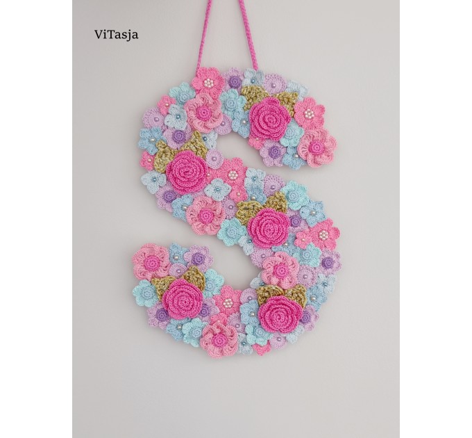 Crochet Flowers/Letter PATTERN. Letter for gift. Universal flowers use in sewing and decorating items.Making accessories and lewelry.Wedding