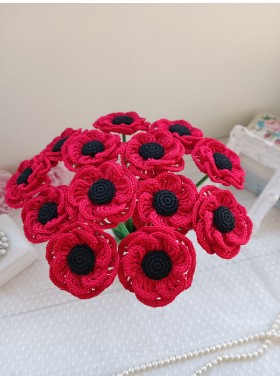 Crochet poppies.