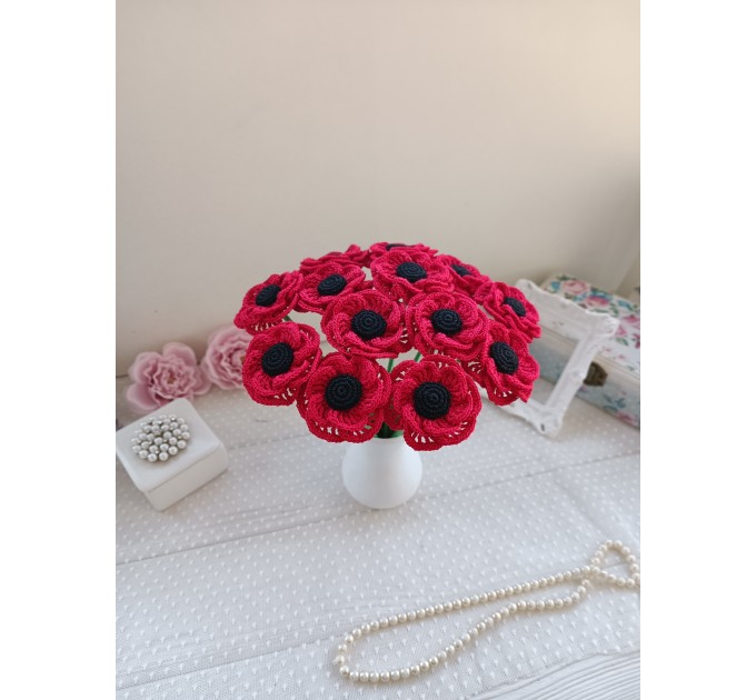 Crochet poppies.