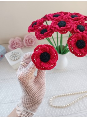 Crochet poppies.