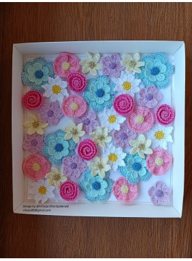 Crochet Flower PATTERNS, 6 types.