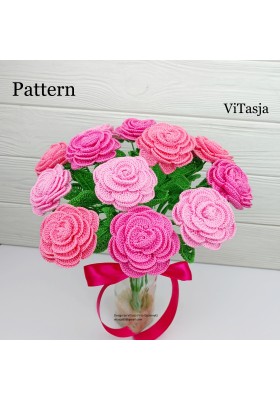 Crochet Rose Pattern.  Crochet Rose Pattern.