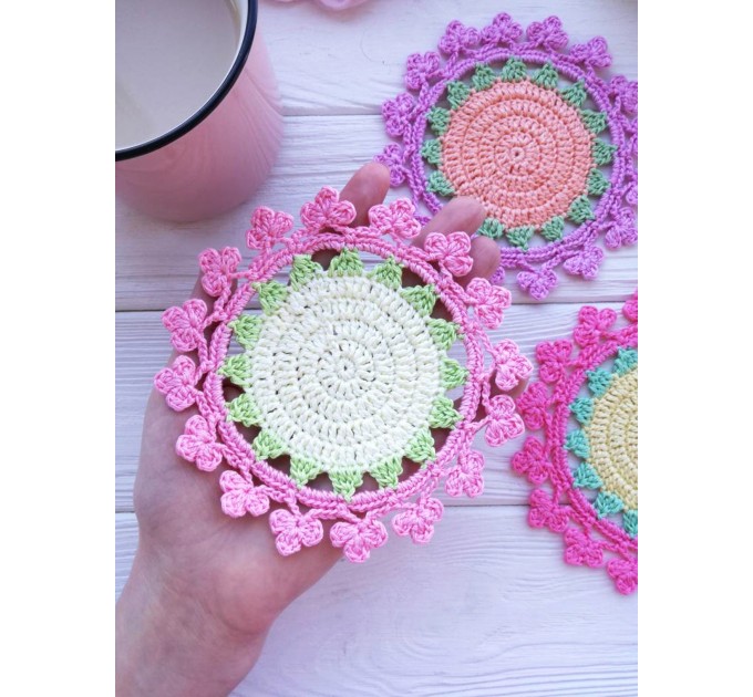 Crochet coaster.