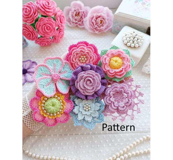 Set of PATTERNS for flowers 7 pcs